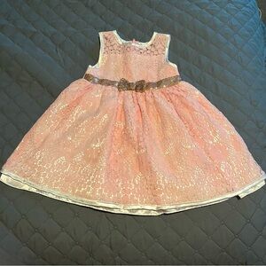 Penelope Mack, gorgeous pink lace dress, size 18 Months